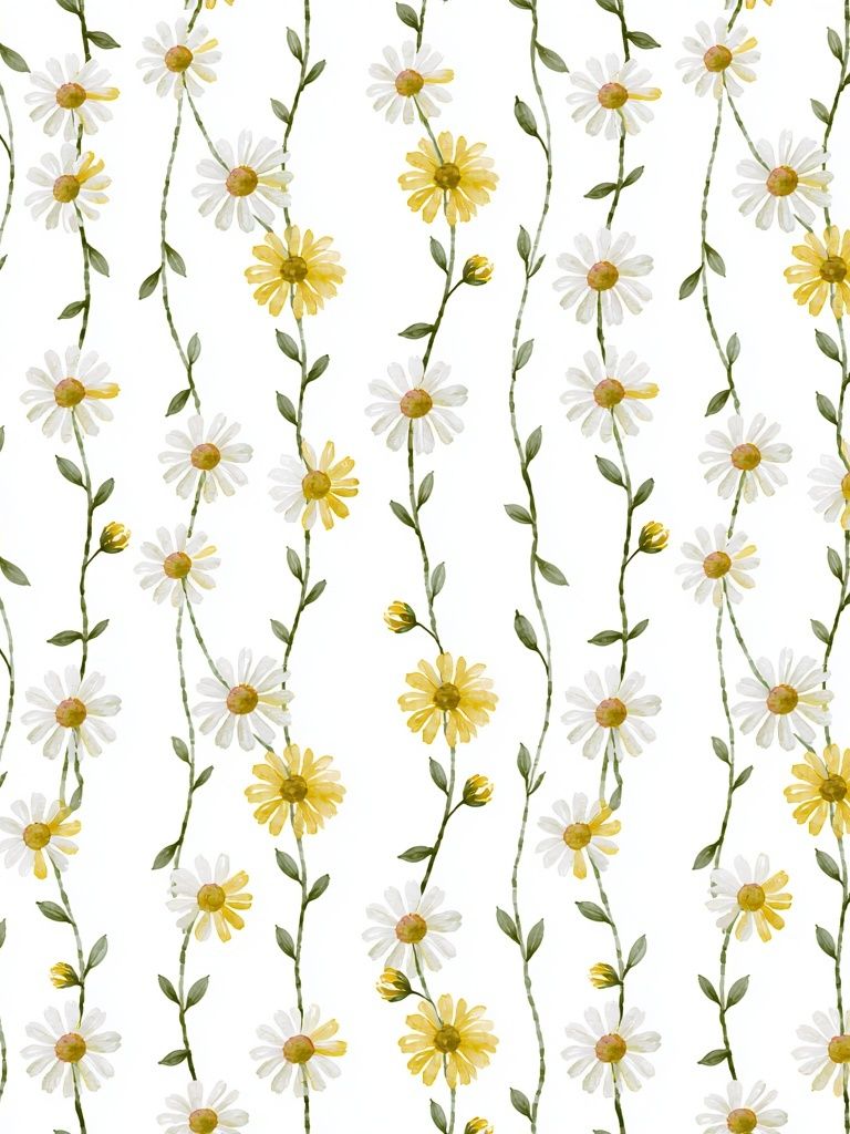 Daisy Vine Watercolor Print. poster detail