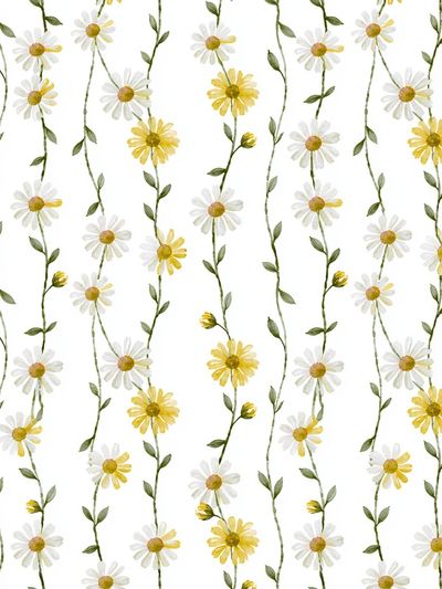 Daisy Vine Watercolor Print.
