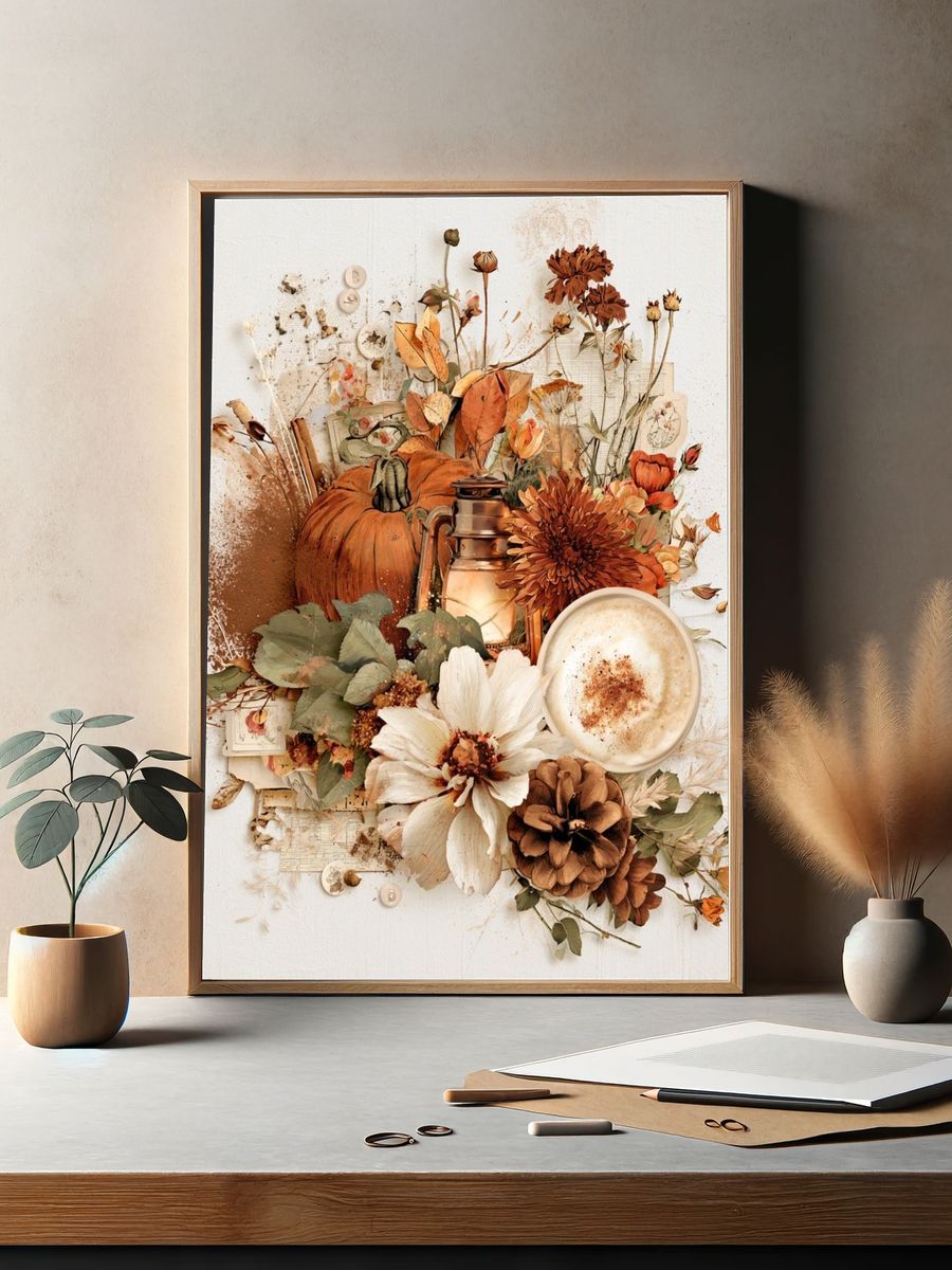 Autumn Floral Still Life Poster. — room view 2