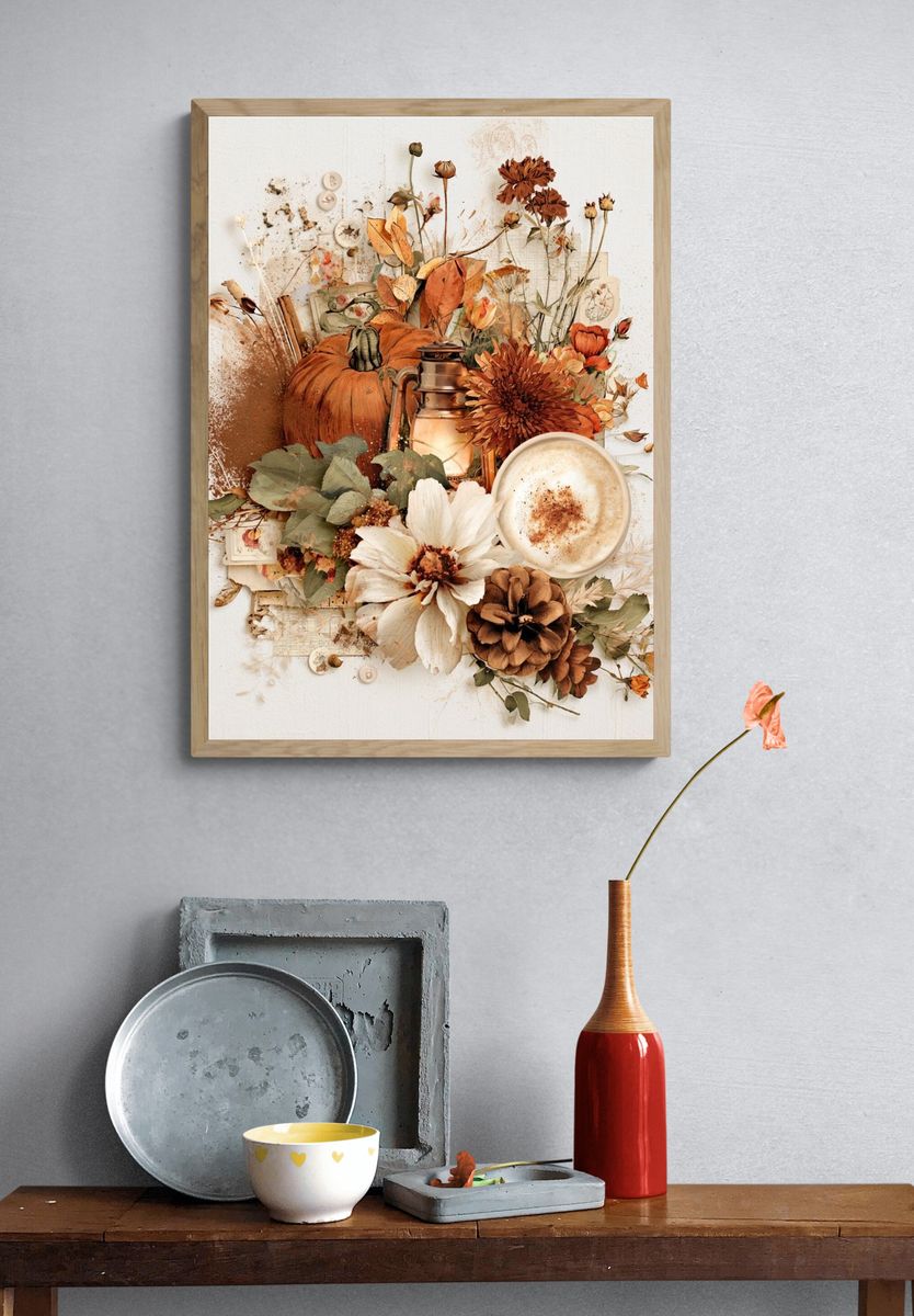Autumn Floral Still Life Poster. — room view 3