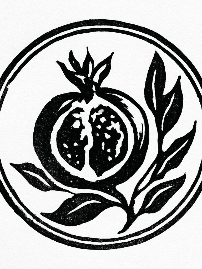 Pomegranate Botanical Print. poster detail