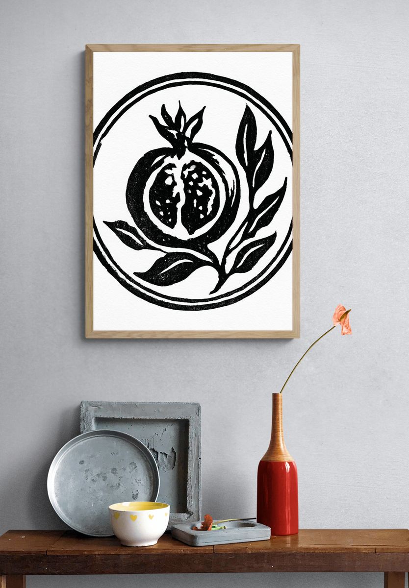 Pomegranate Botanical Print. — room view 3