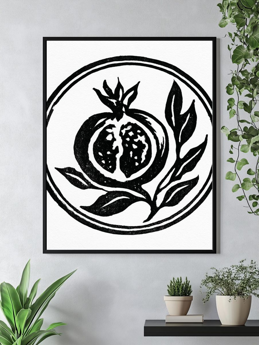 Pomegranate Botanical Print. — room view 4