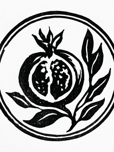 Pomegranate Botanical Print. poster