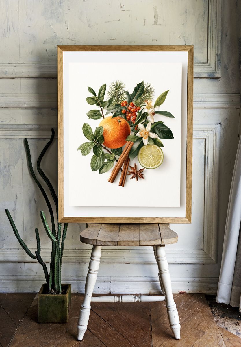 Citrus Botanical Still Life Poster. — room view 1