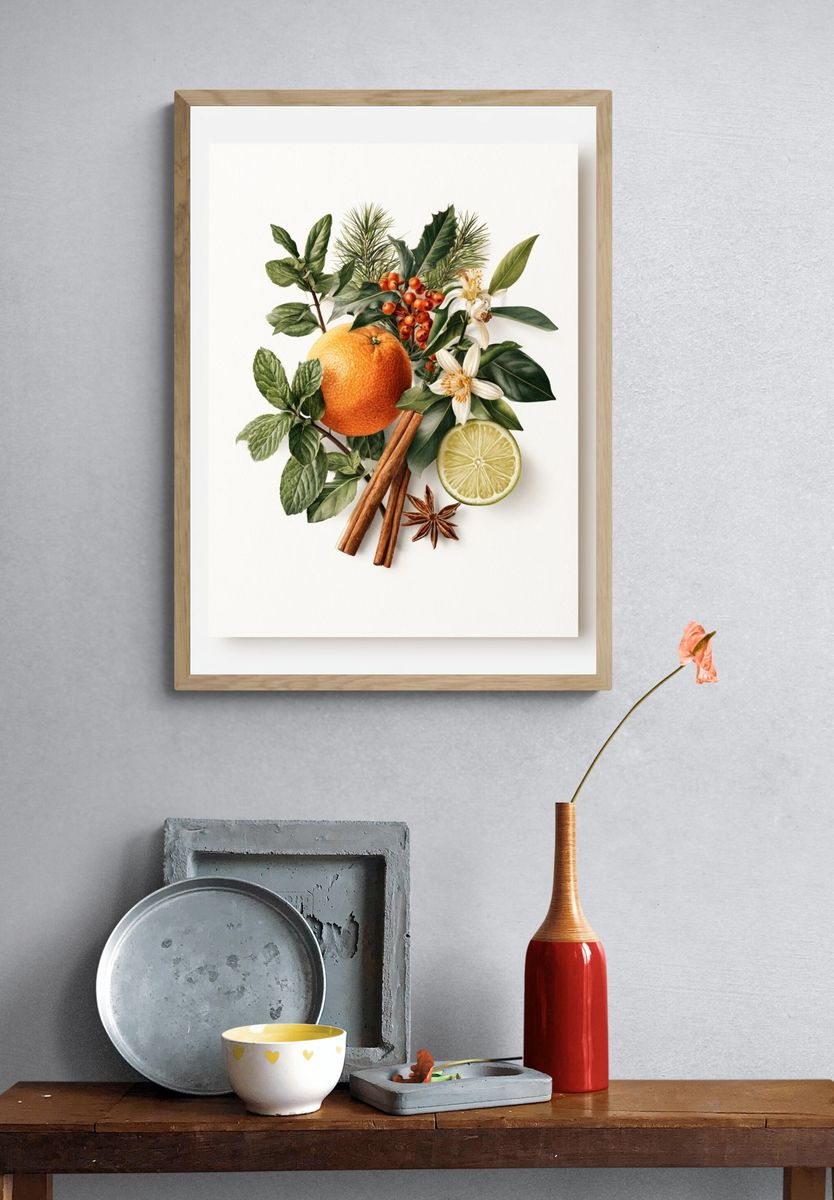 Citrus Botanical Still Life Poster. — room view 3