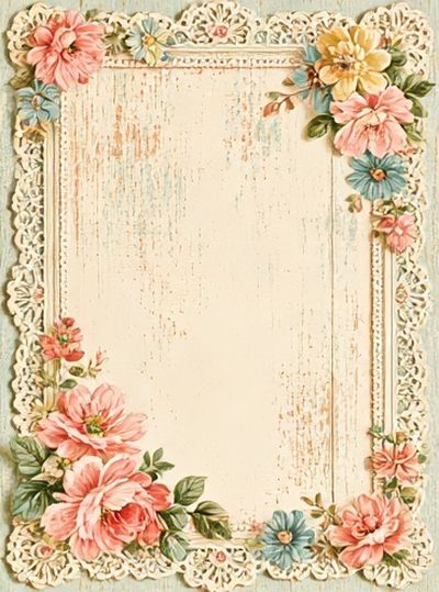 Vintage Floral Frame Poster.