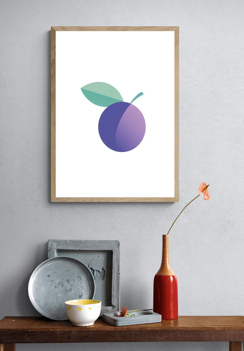 Plum Leaf Minimalist Poster. — room view 3