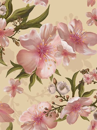 Illustration drawing of Watercolor flower. poster print
