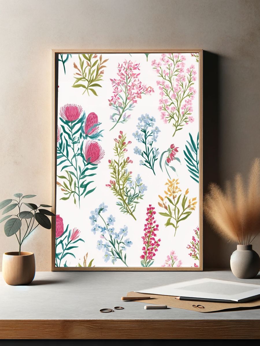 Wildflower Botanical Print. — room view 2