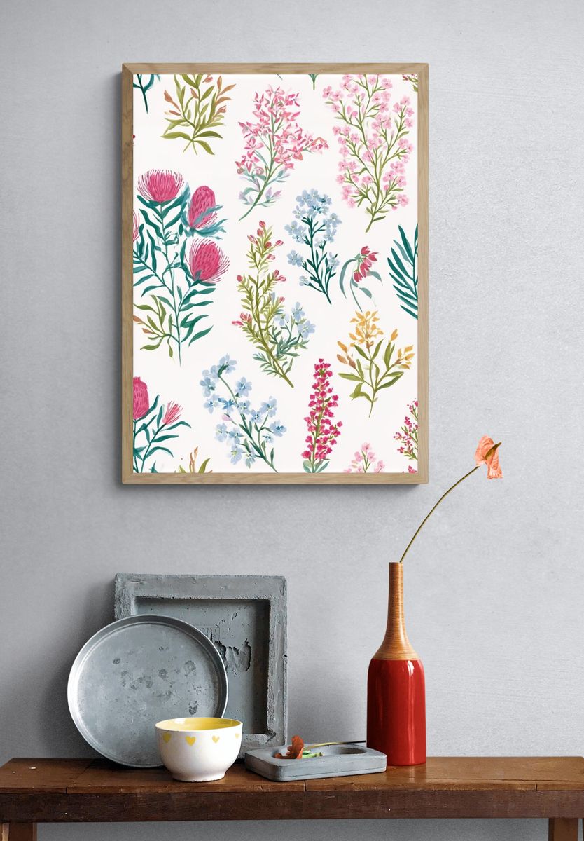 Wildflower Botanical Print. — room view 3