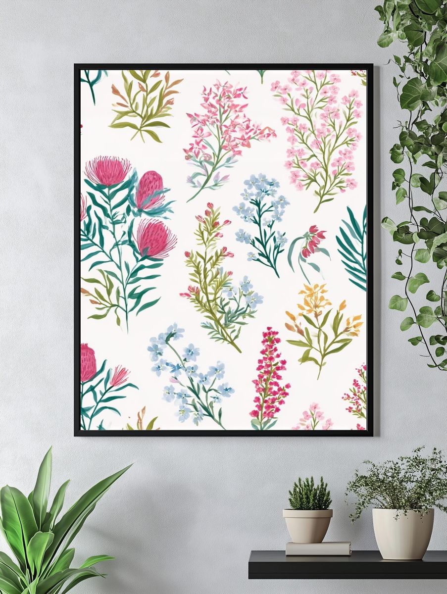 Wildflower Botanical Print. — room view 4