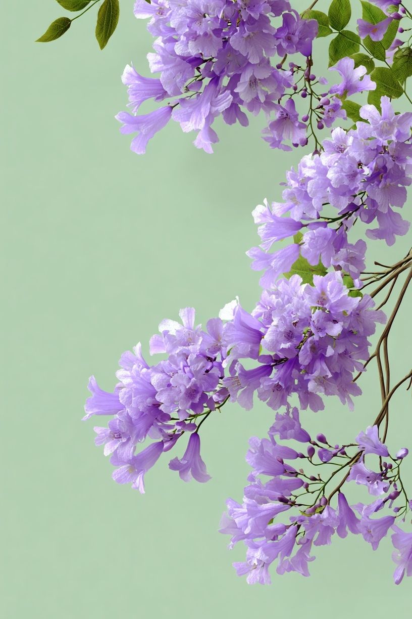 Lavender Blossom Branch Botanical Print. poster detail