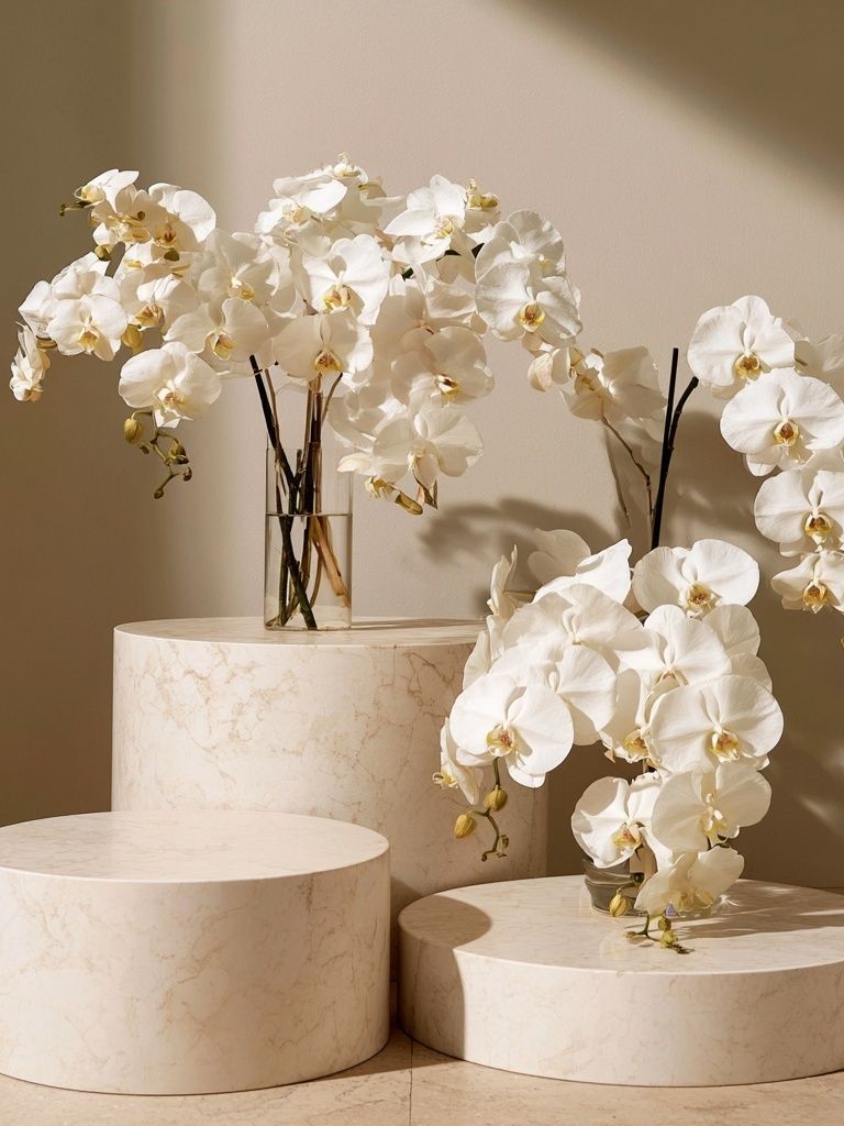 White Orchids Still Life Print. poster detail