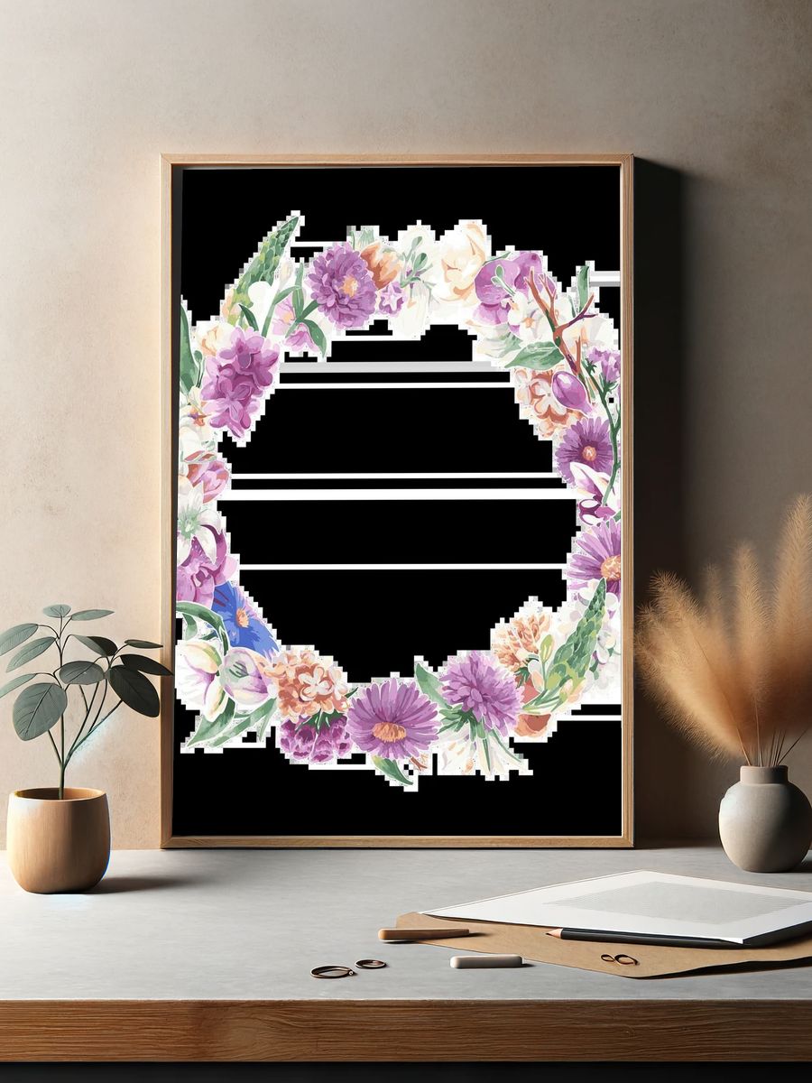 Hand drawn tropical leaves background. — room view 2