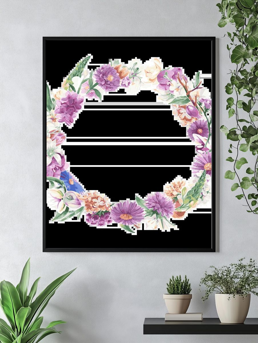 Hand drawn tropical leaves background. — room view 4