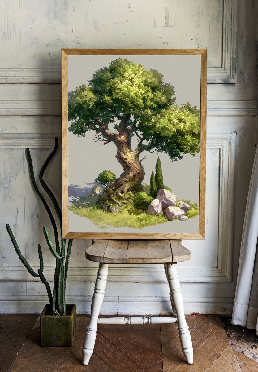 Bonsai Tree Illustration Poster. room preview