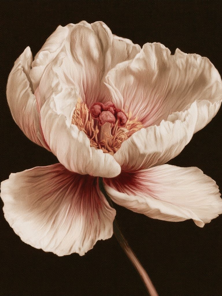Blush Peony Botanical Print. poster detail