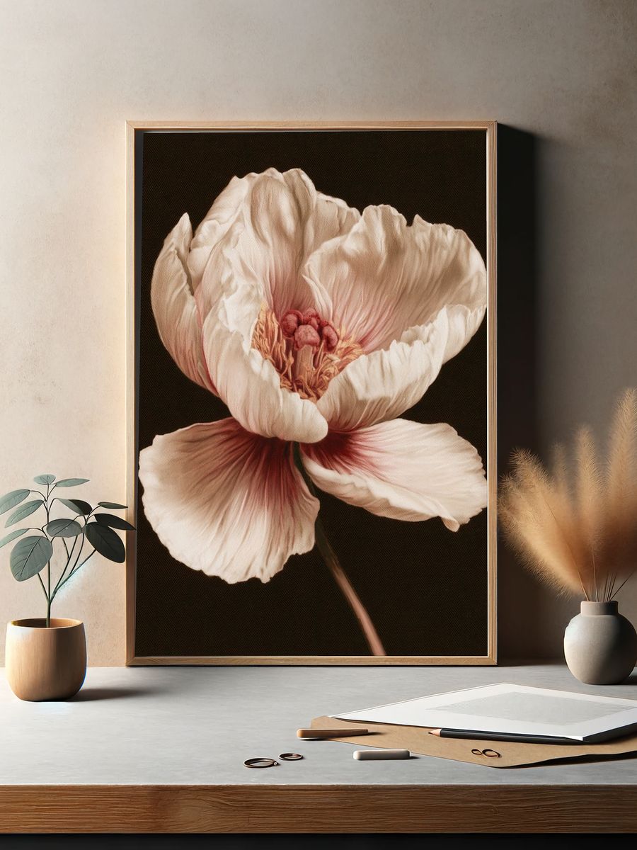 Blush Peony Botanical Print. — room view 2
