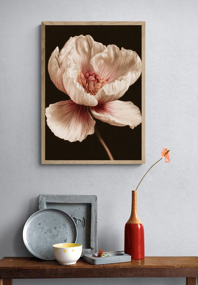 Blush Peony Botanical Print. — room view 3