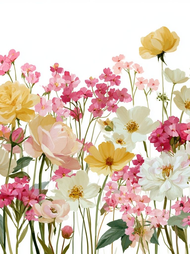 Pastel Wildflower Bouquet Print. poster detail