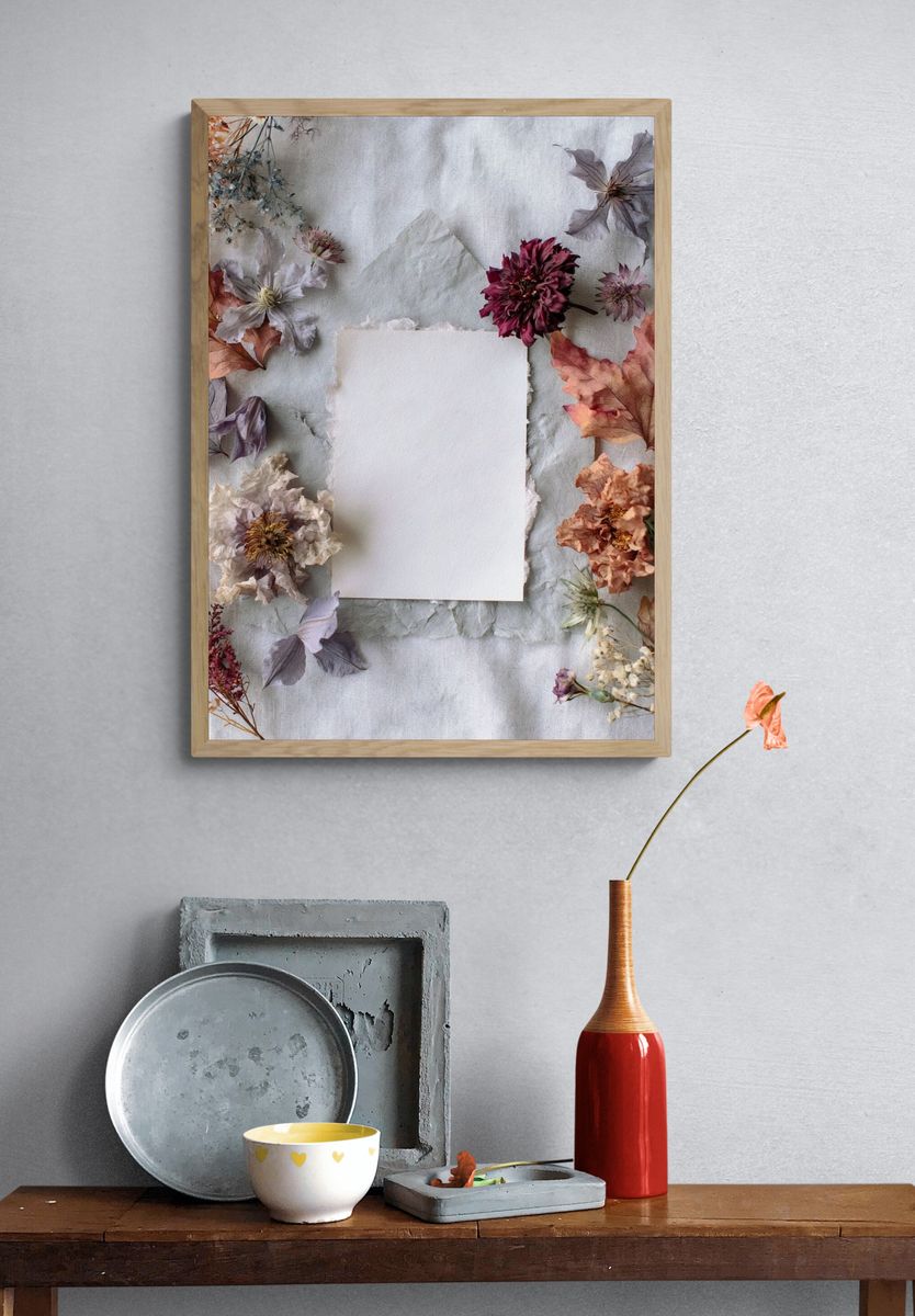 Pressed Flowers Botanical Print. — room view 3