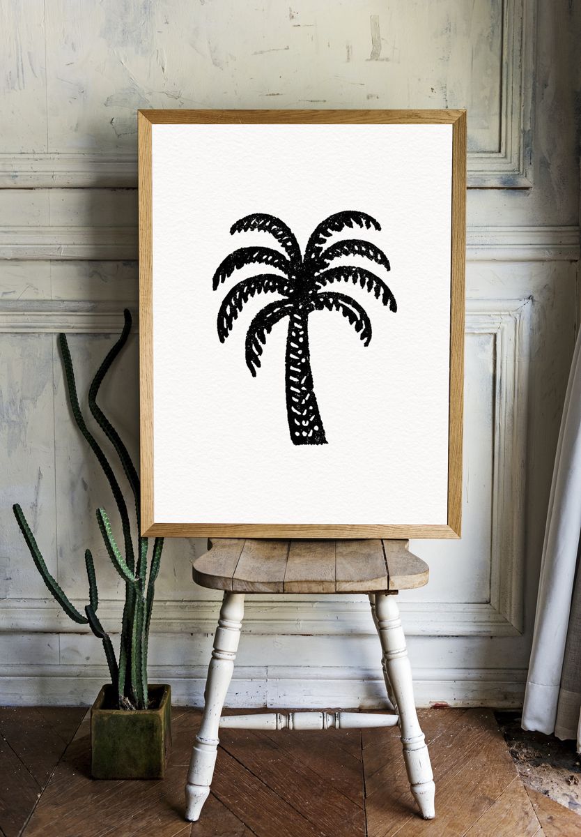 Palm Tree Line-Art Poster. room preview