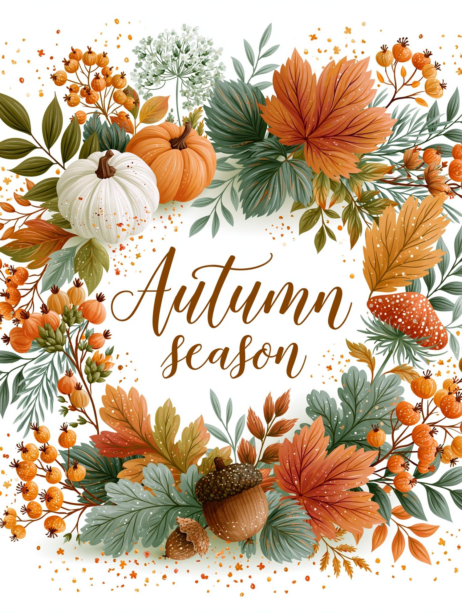 Autumn Season Botanical Poster. poster — botanical art
