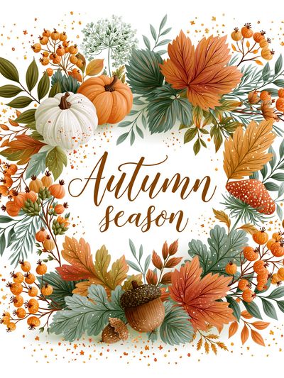 Autumn Season Botanical Poster. poster
