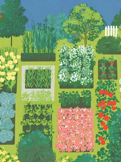 Garden Patchwork Botanical Print. poster print