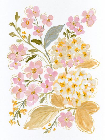 Pastel Floral Watercolor Print. poster