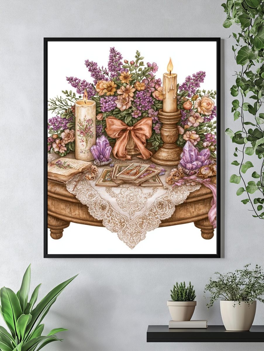 Romantic Floral Still Life Print. — room view 4