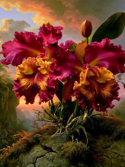 Tropical Orchid Sunset Print.