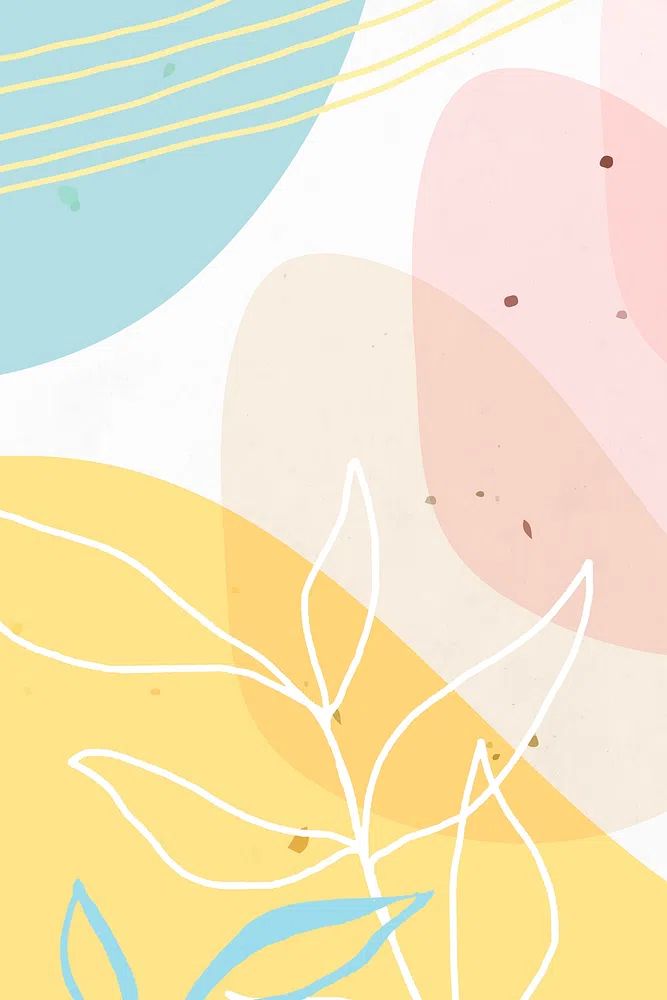 Abstract pastel Memphis patterned background. poster — botanical art