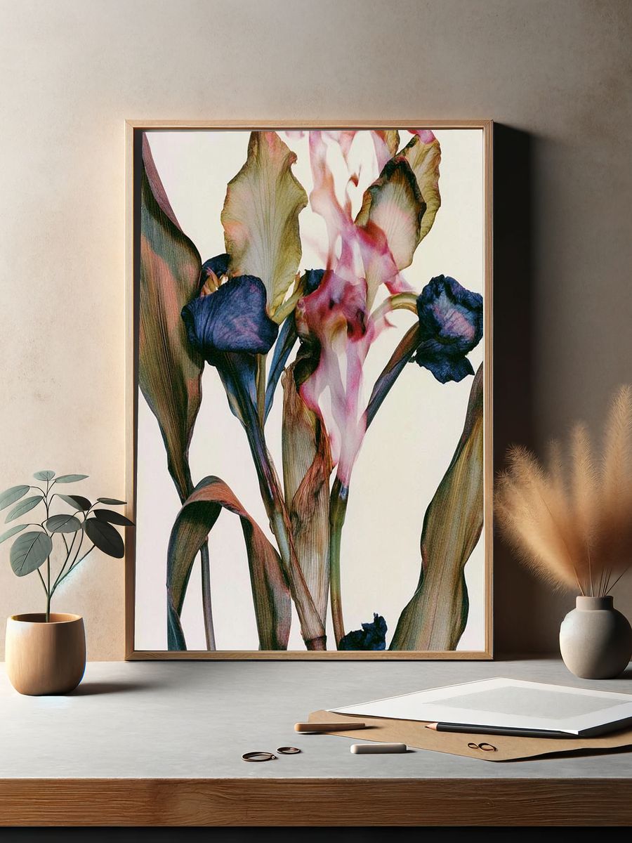 Abstract Iris Bloom Print. — room view 2