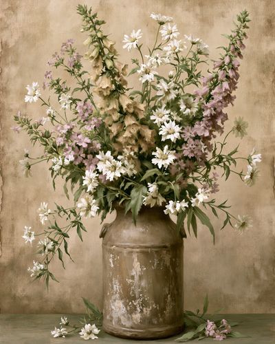 Wildflower Vase Botanical Print. poster