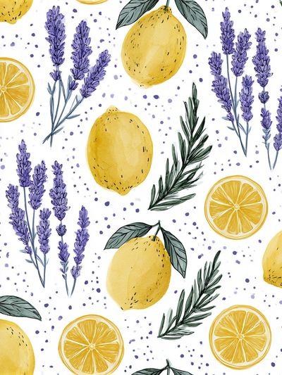 Lemon Lavender Botanical Poster. poster