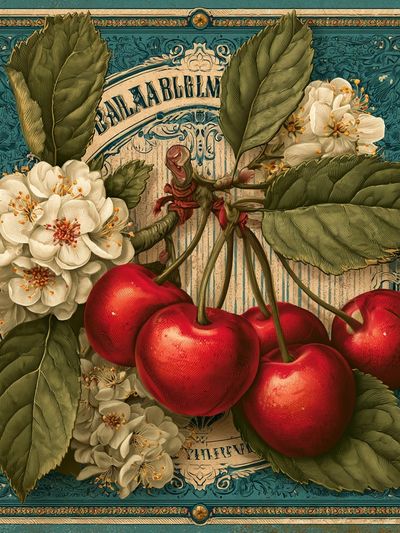 Cherry Blossom Vintage Poster. poster