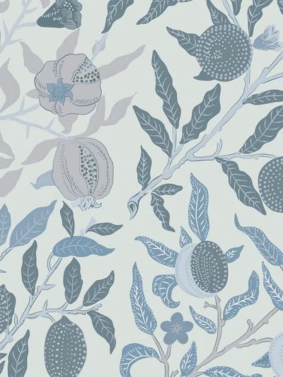 Blue Botanical Pattern Print. poster