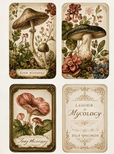 Vintage Mushroom Mycology Poster. poster detail