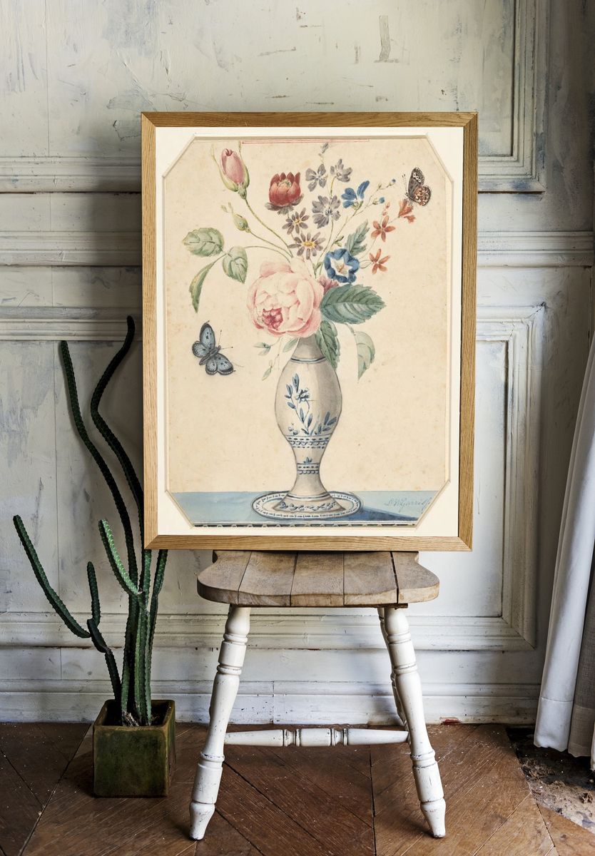Floral Vase Watercolor Print room preview