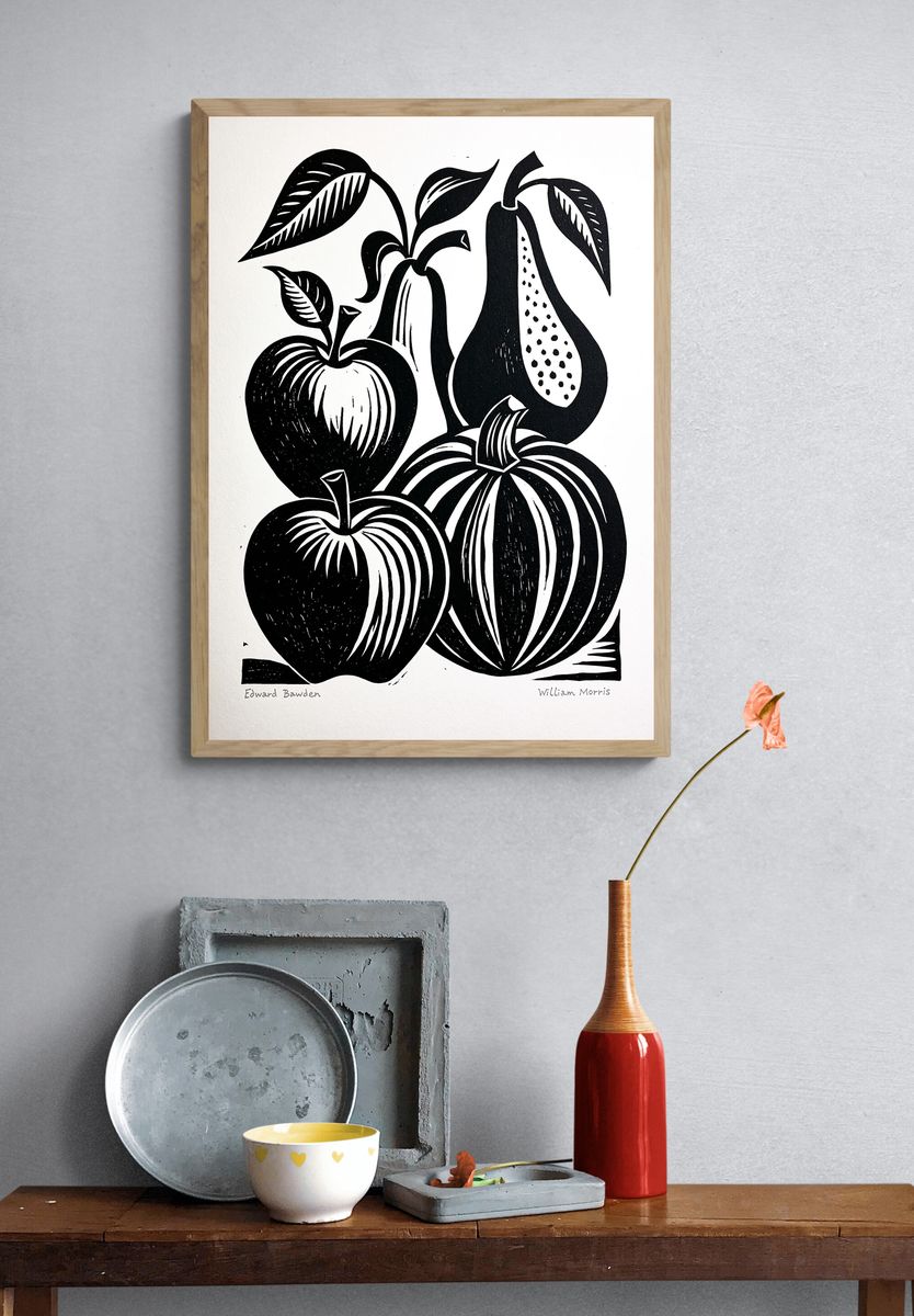 Black and White Fruit Botanical Print. — room view 3