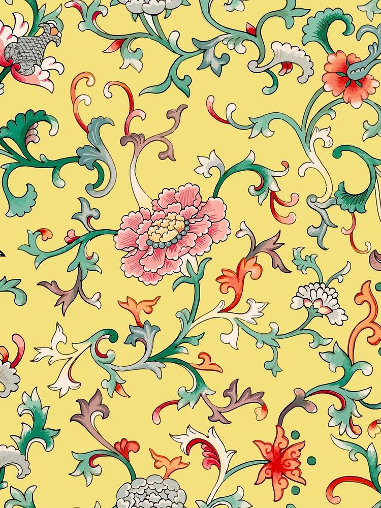 Floral Vine Pattern Vintage Print. poster detail