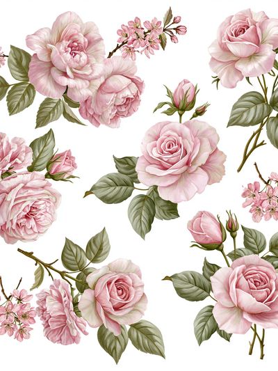 Pink Rose Botanical Print.