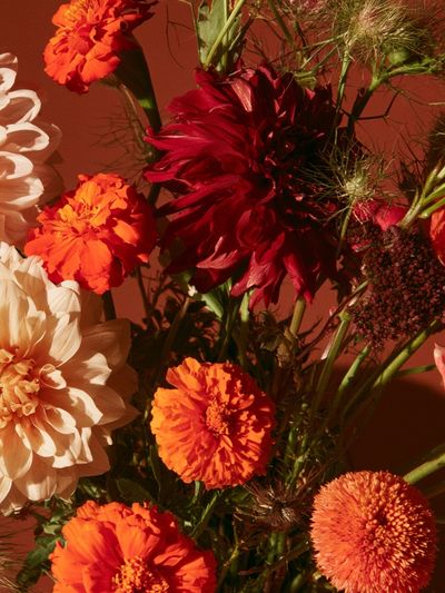 Autumn Dahlia Bouquet Print.