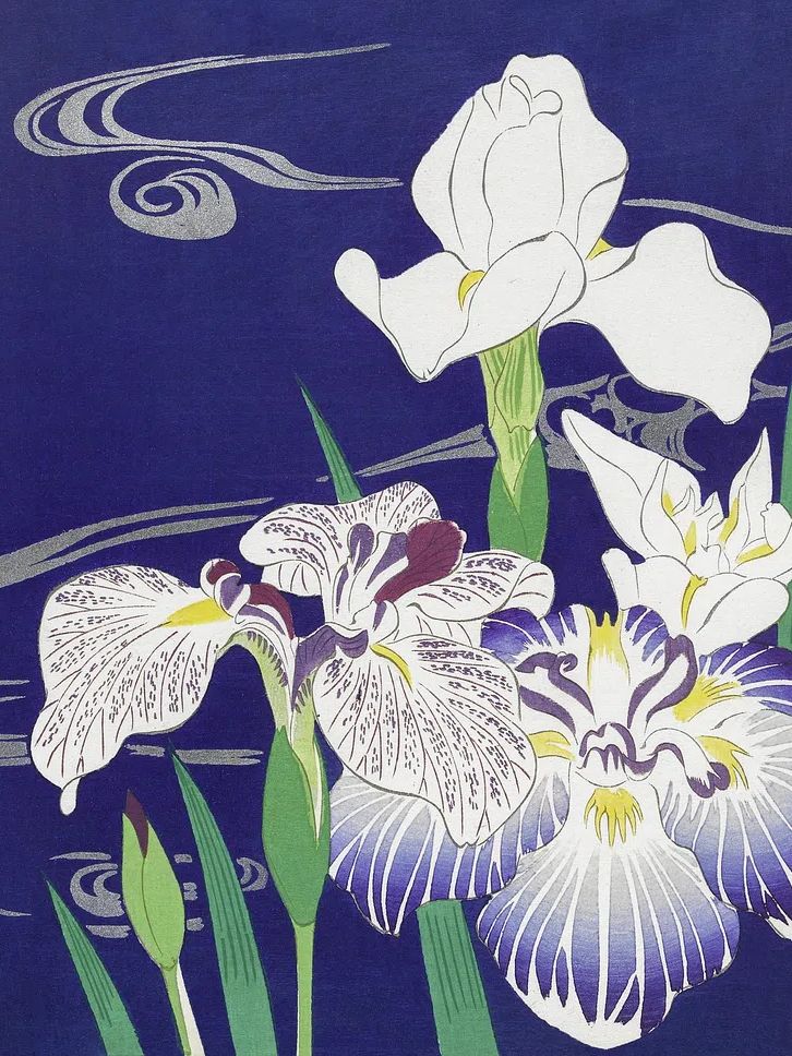 Irises (1890–1900) Kogyo Tsukioka. Original. poster detail
