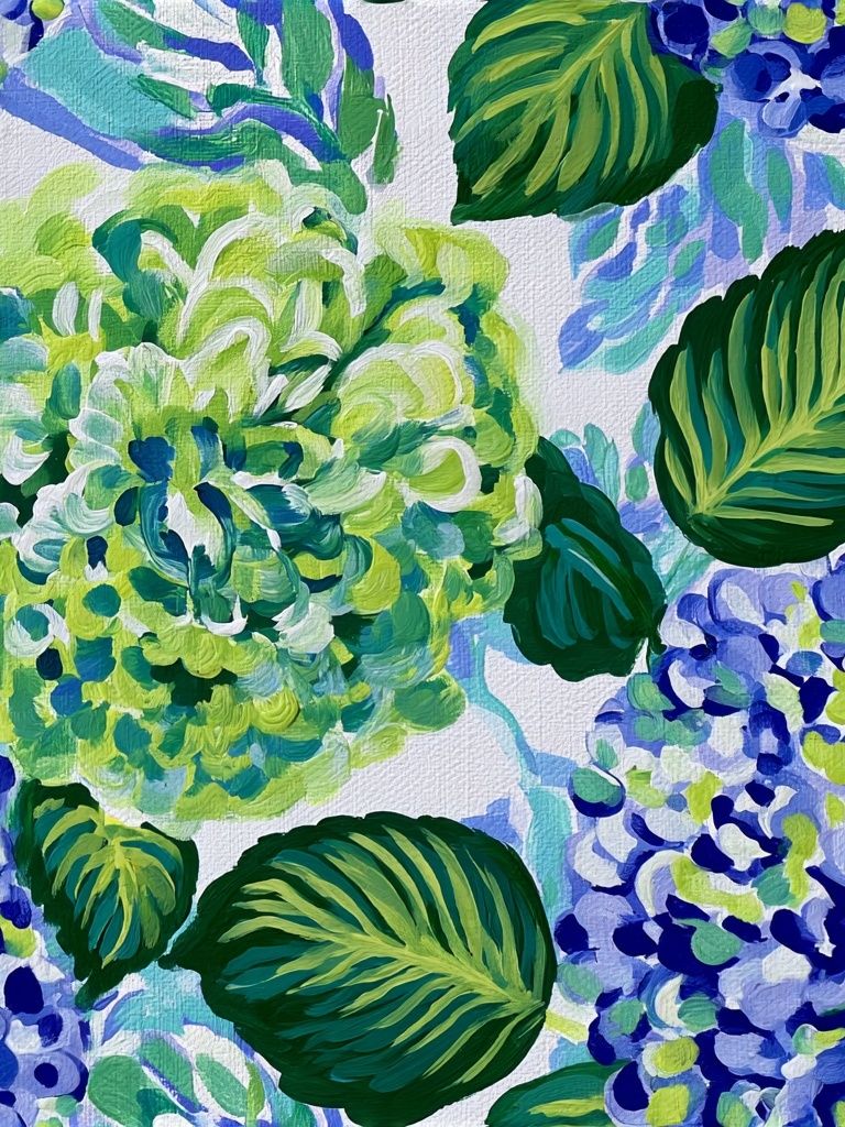 Tropical Hydrangea Botanical Print. poster — botanical art
