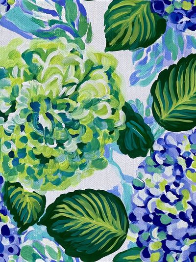 Tropical Hydrangea Botanical Print. poster