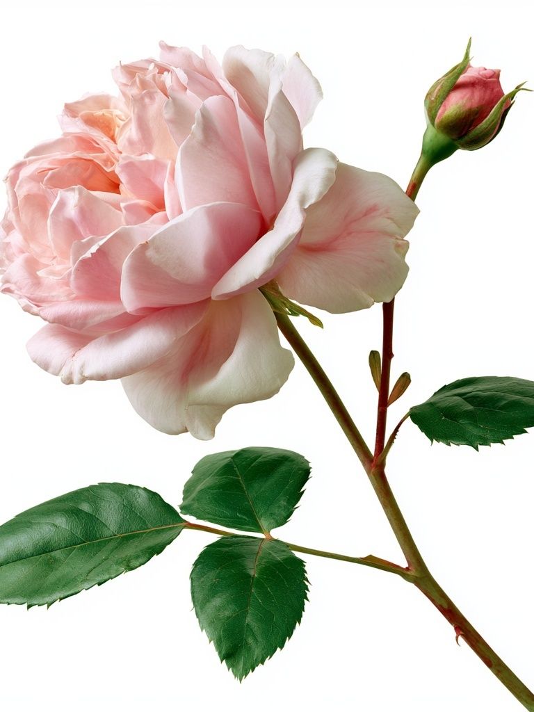 Pink Rose Botanical Print. poster — botanical art