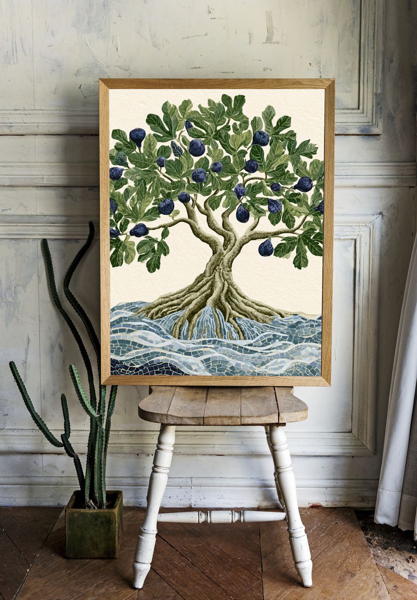 Fig Tree Mosaic Print. — room view 1
